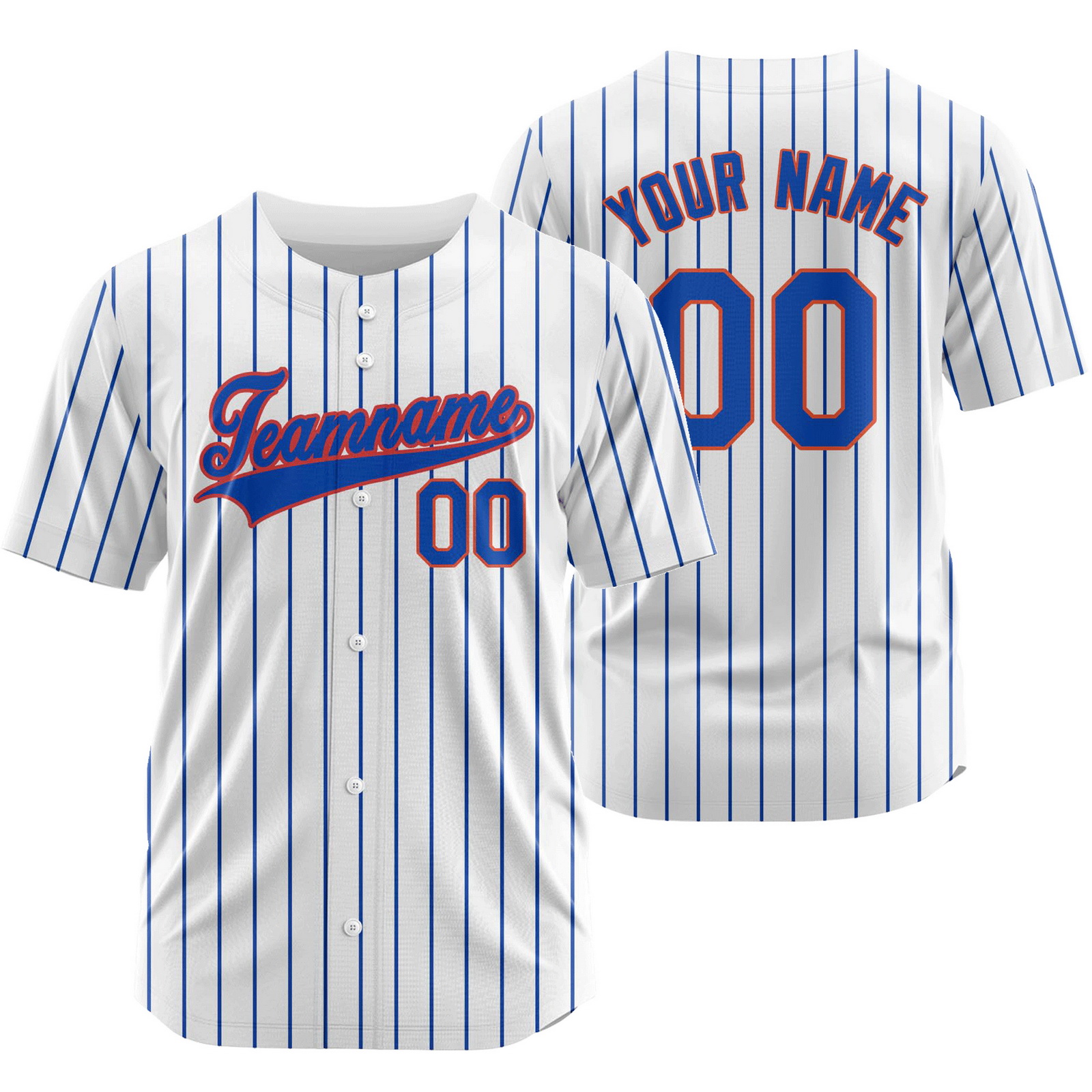 Custom White Blue Striped Baseball Jersey Sport Softball Shirt