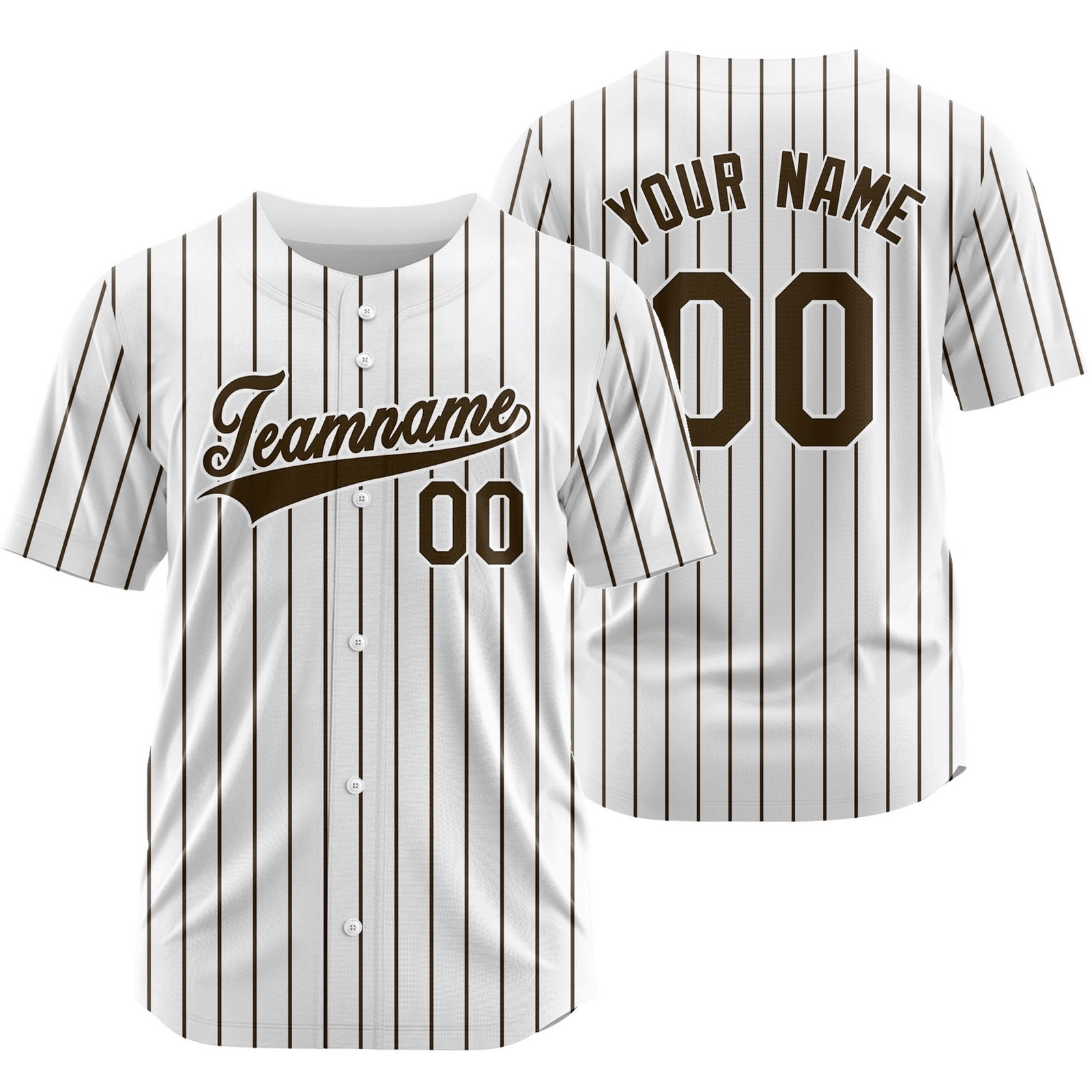 Custom White Brown Striped Baseball Jersey Sport Softball Shirt