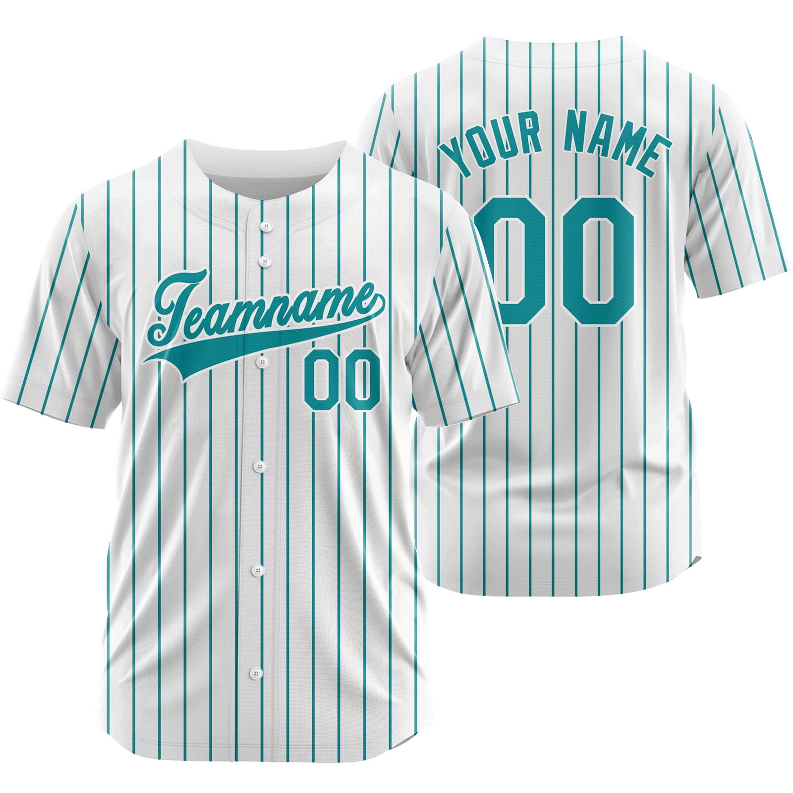 Custom White Green Striped Baseball Jersey Sport Softball Shirt
