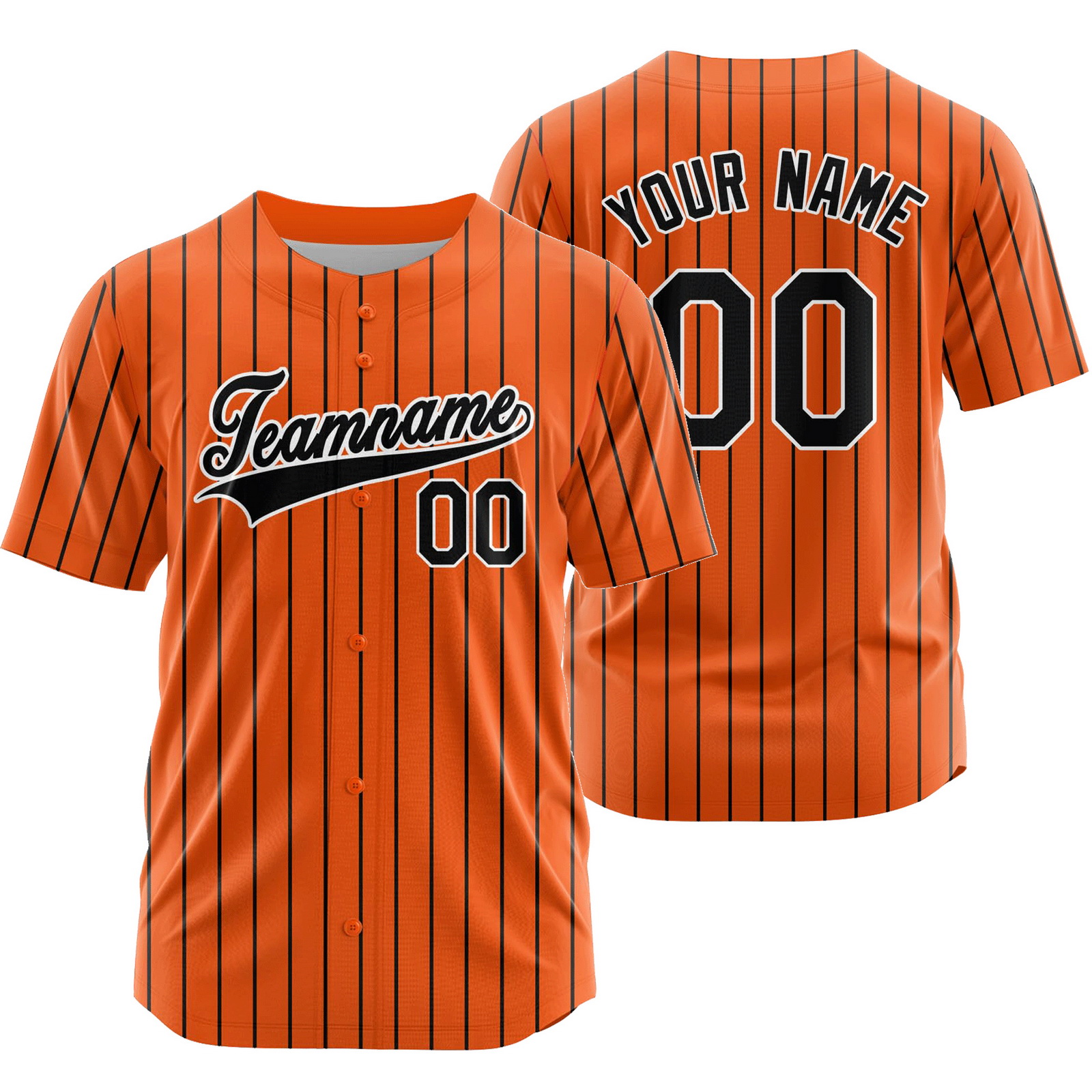 Custom Orange Black Striped Baseball Jersey Sport Softball Shirt