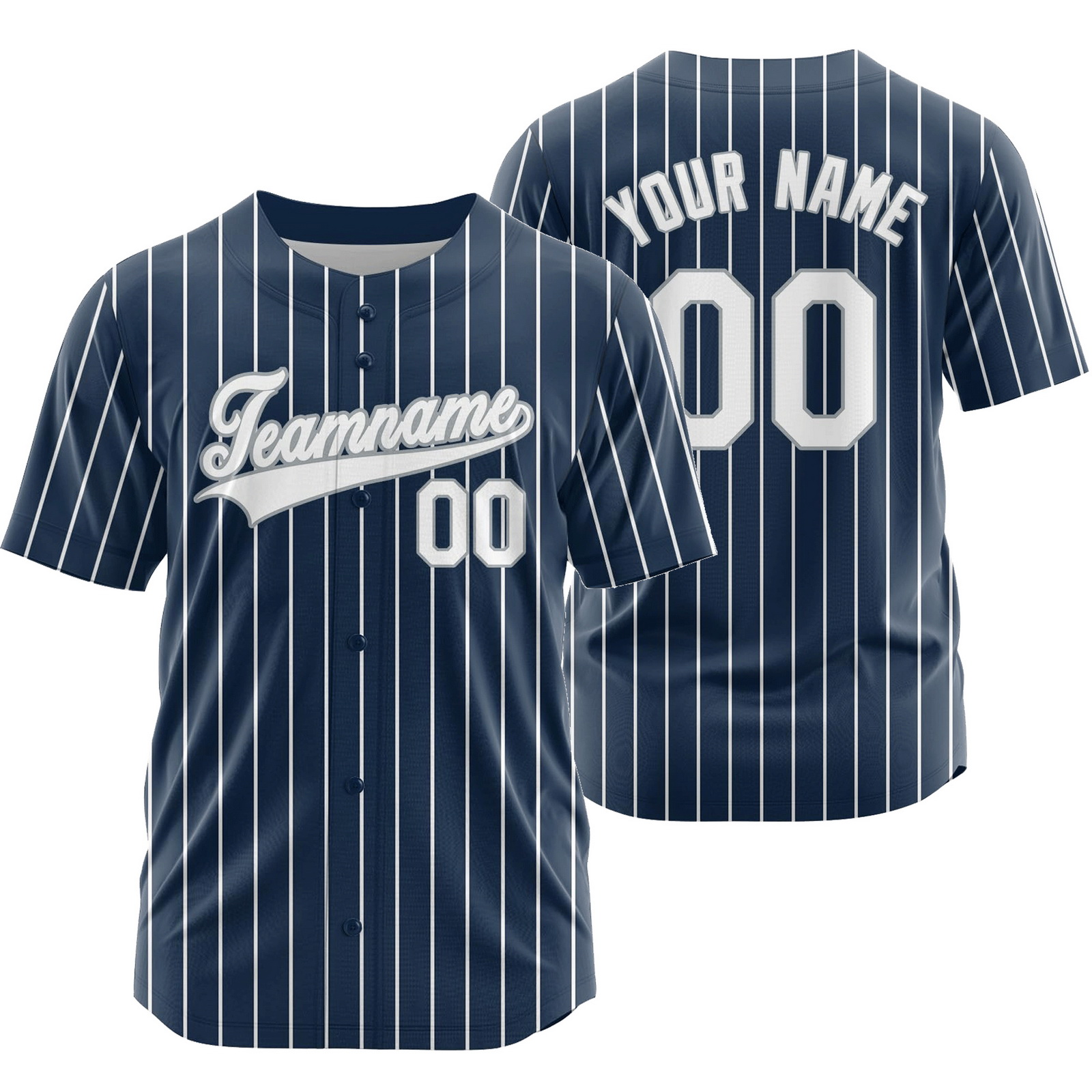 Custom Blue Striped Baseball Jersey Sport Softball Shirt