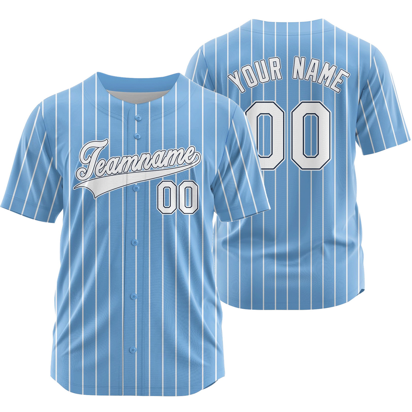 Custom Light Blue Striped Baseball Jersey Sport Softball Shirt