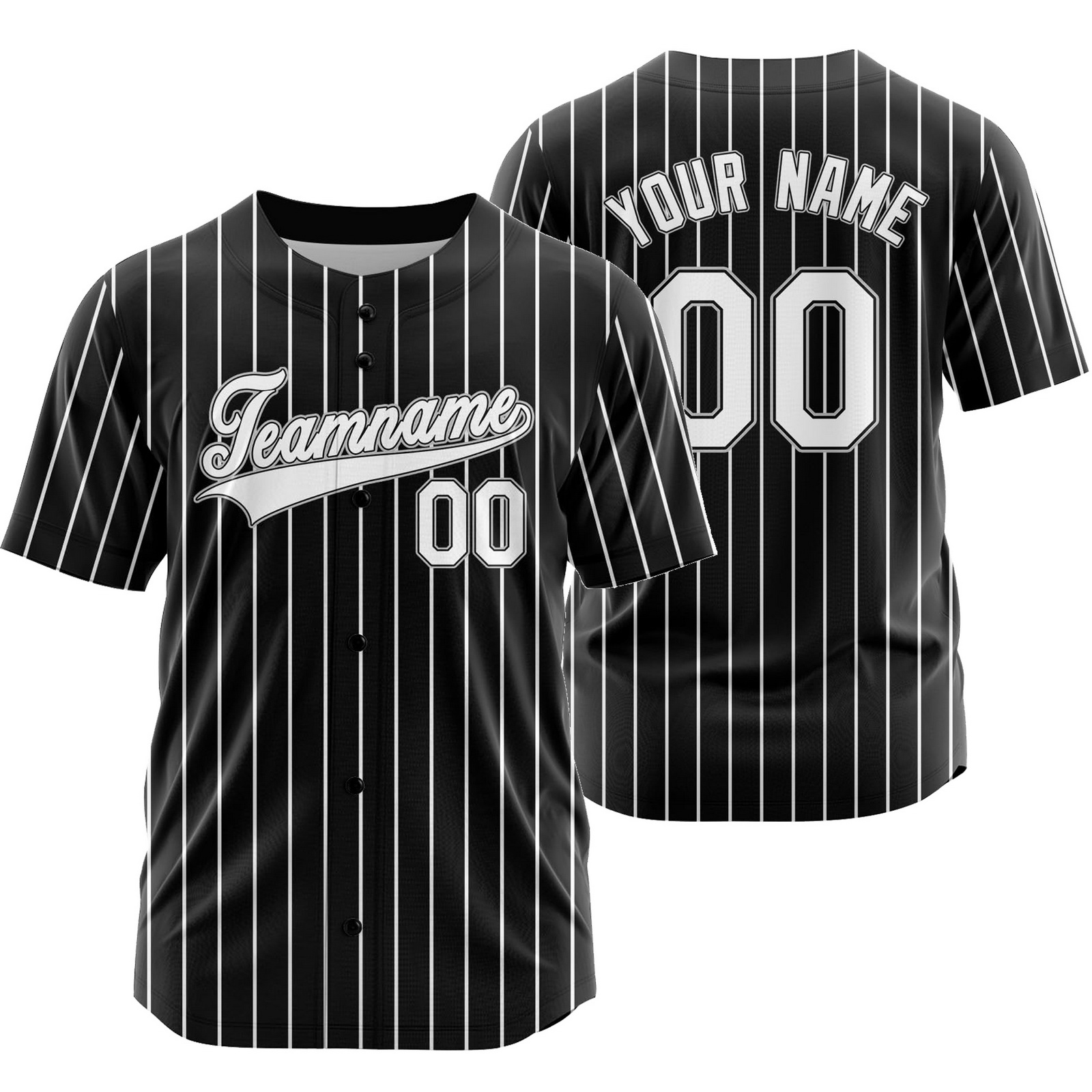 Custom Black White Striped Baseball Jersey Sport Softball Shirt