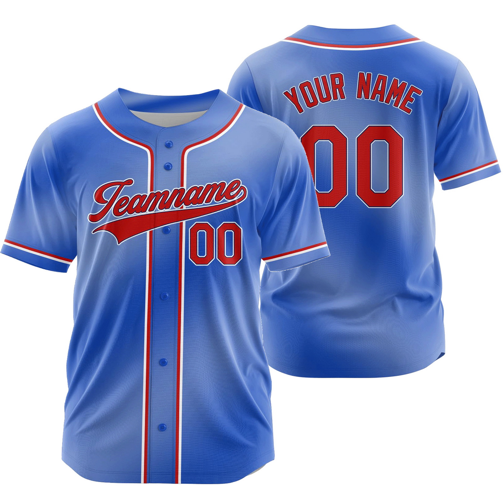 Custom Purple Blue P Gradient Baseball Jersey Fashion Shirt