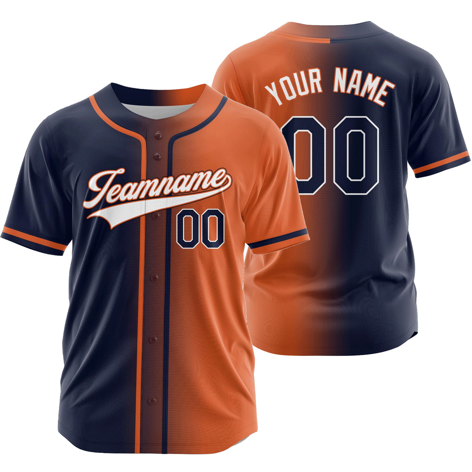 Custom Gray Orange Gradient Baseball Jersey Fashion Shirt