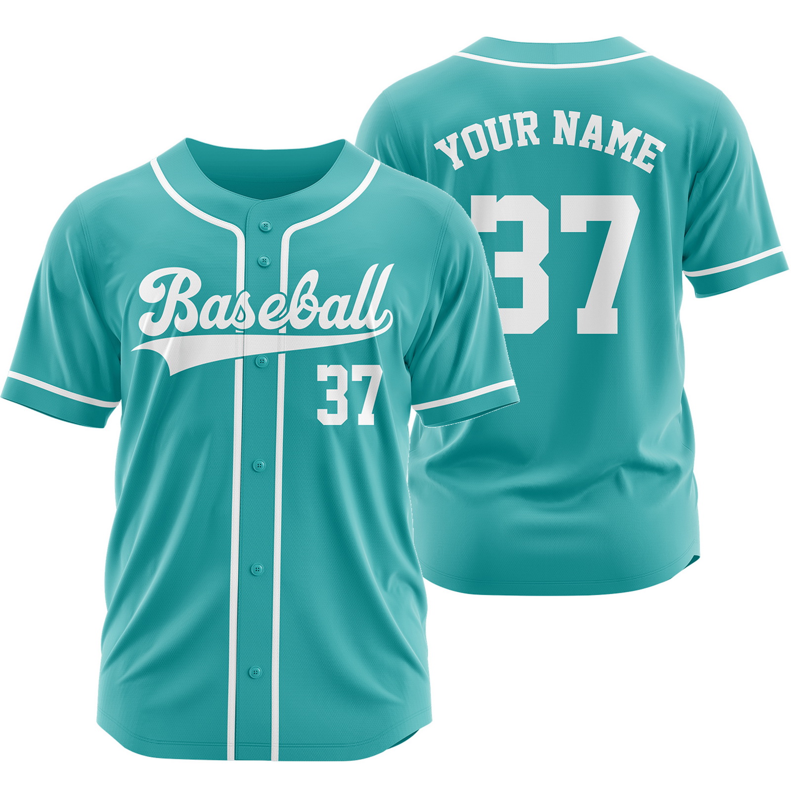 Custom Green White Plain Baseball Jersey Fashion Sport Shirt