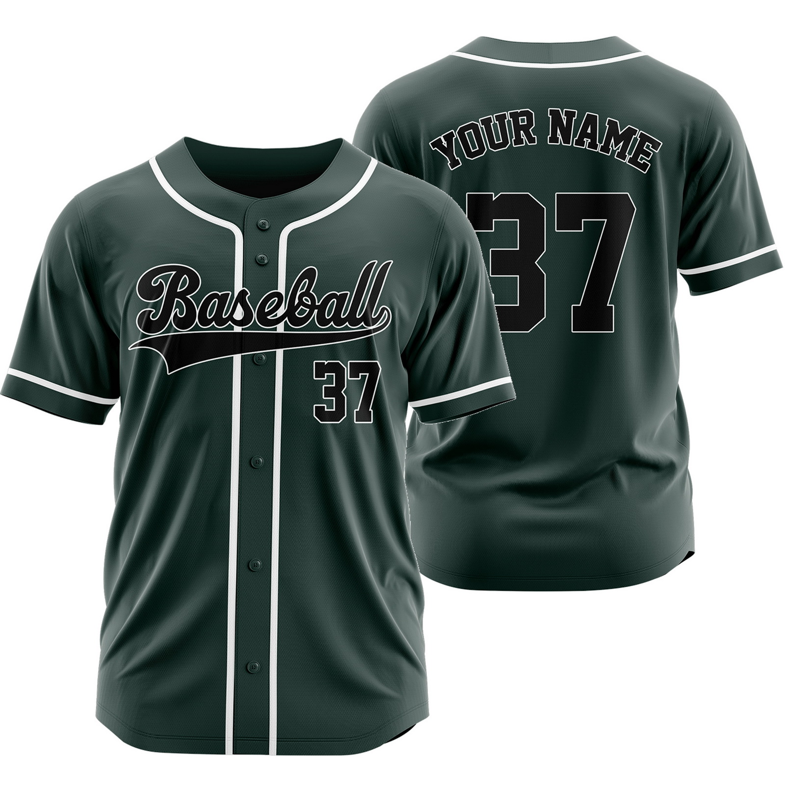 Custom Gray Black Plain Baseball Jersey Fashion Sport Shirt