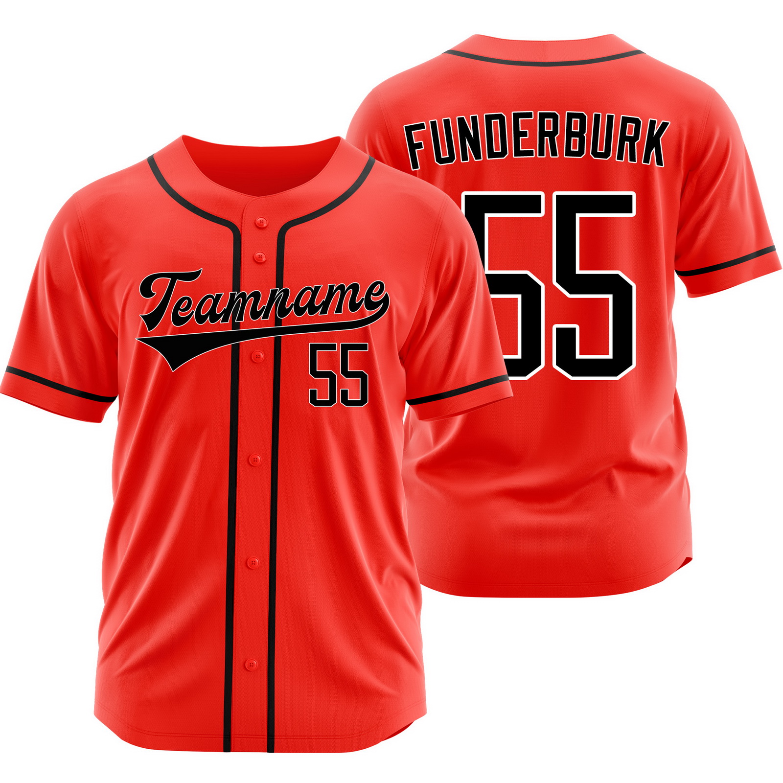 Kody Funderburk Red Black Baseball Jersey Hip Hop Shirt