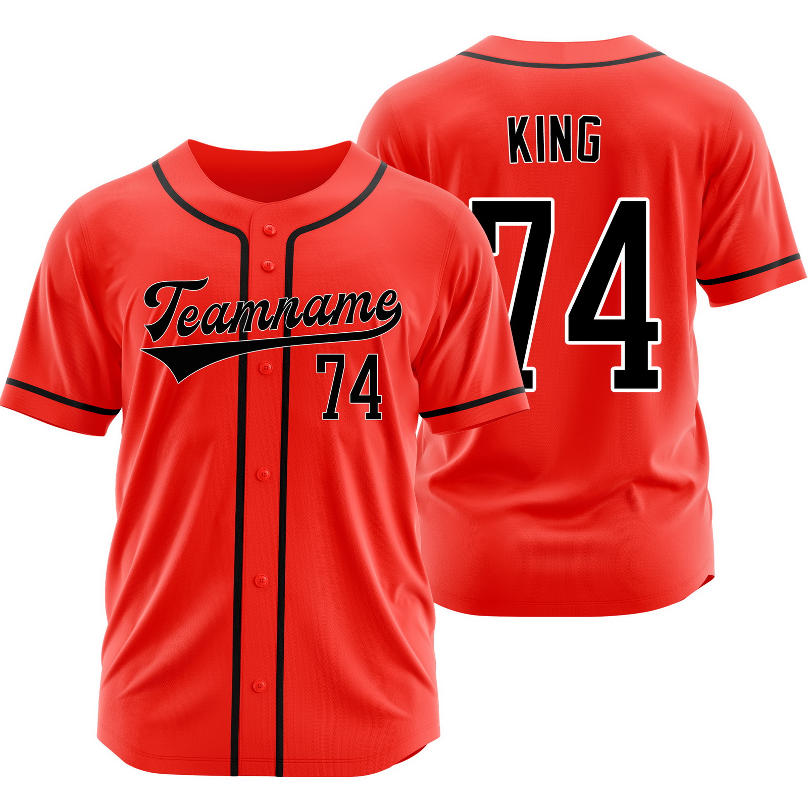 Bryan King Red Black Baseball Jersey Mesh Softball Shirt