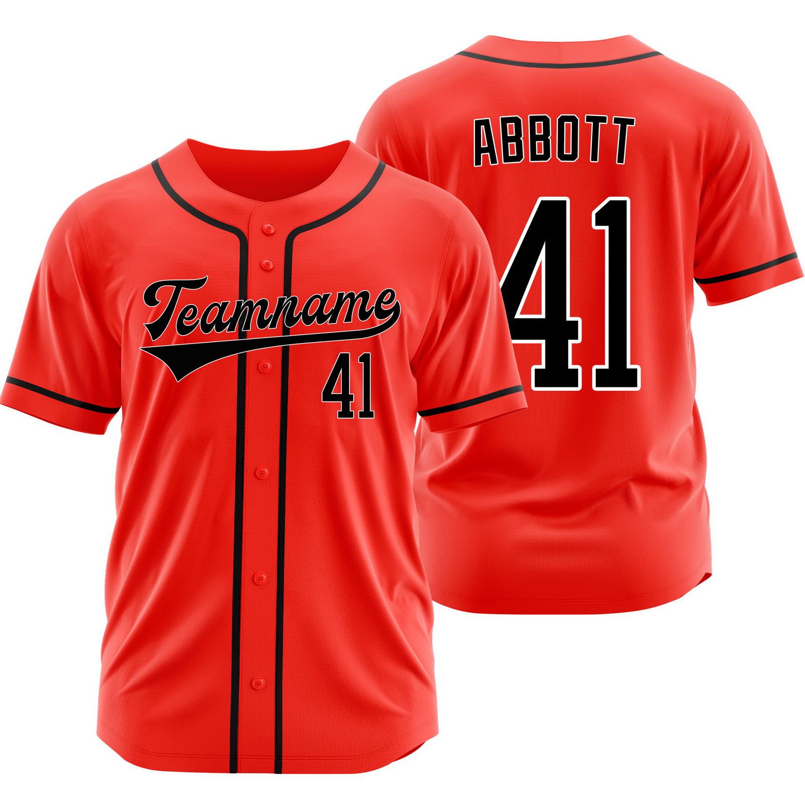 Andrew Abbott Red Black Baseball Jersey Game Day Shirt