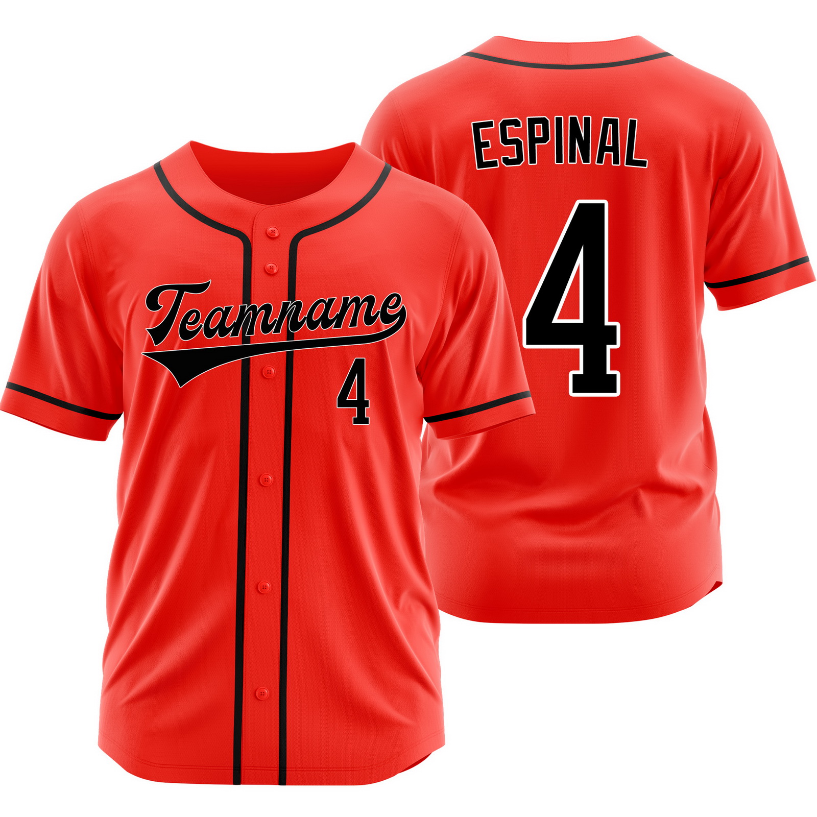 Santiago Espinal Red Black Baseball Jersey Hip Hop Shirt