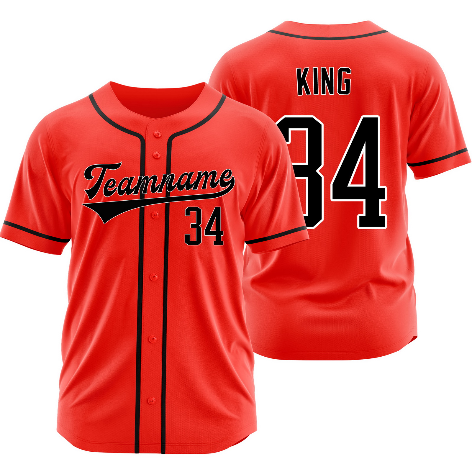 Michael King Red Black Baseball Jersey Hip Hop Shirt