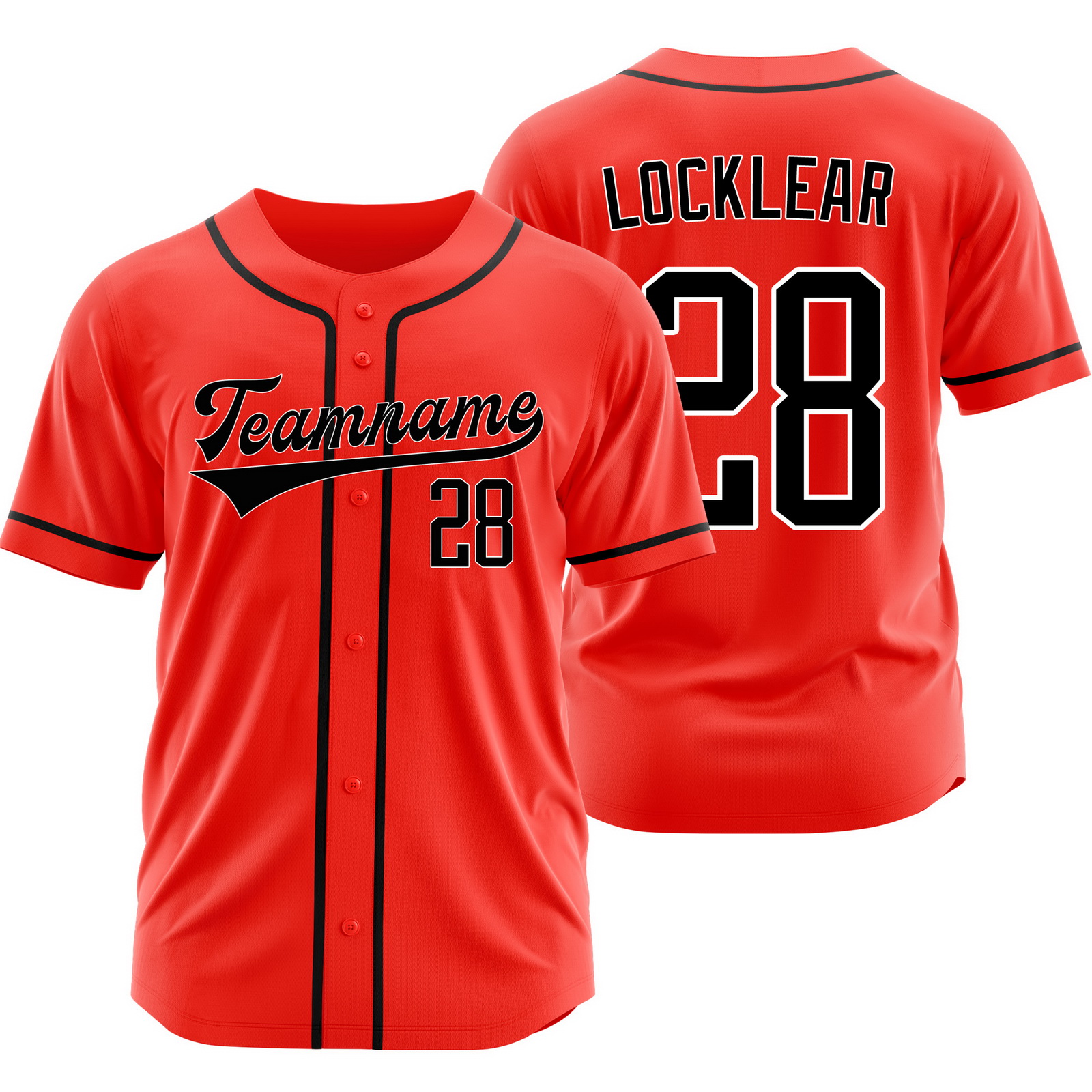 Tyler Locklear Red Black Baseball Jersey Game Day Shirt