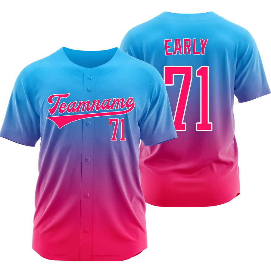 Connelly Early Blue Pink Gradient Baseball Jersey Team Shirt