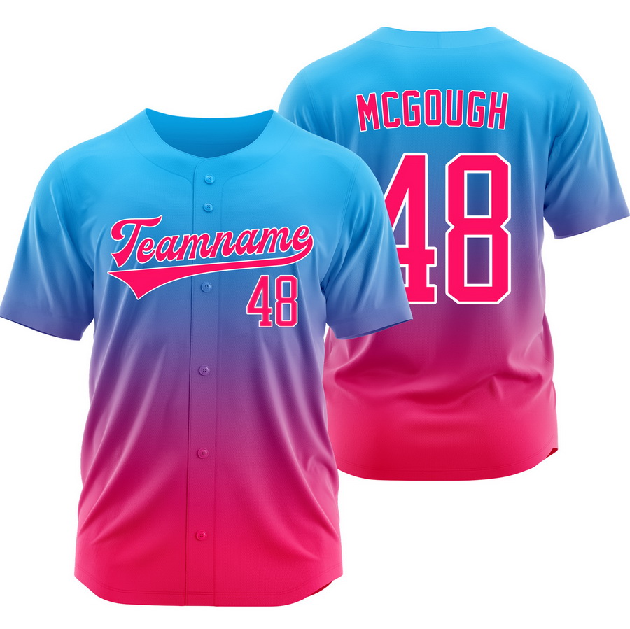 Scott McGough Blue Pink Gradient Baseball Jersey Fashion Shirt