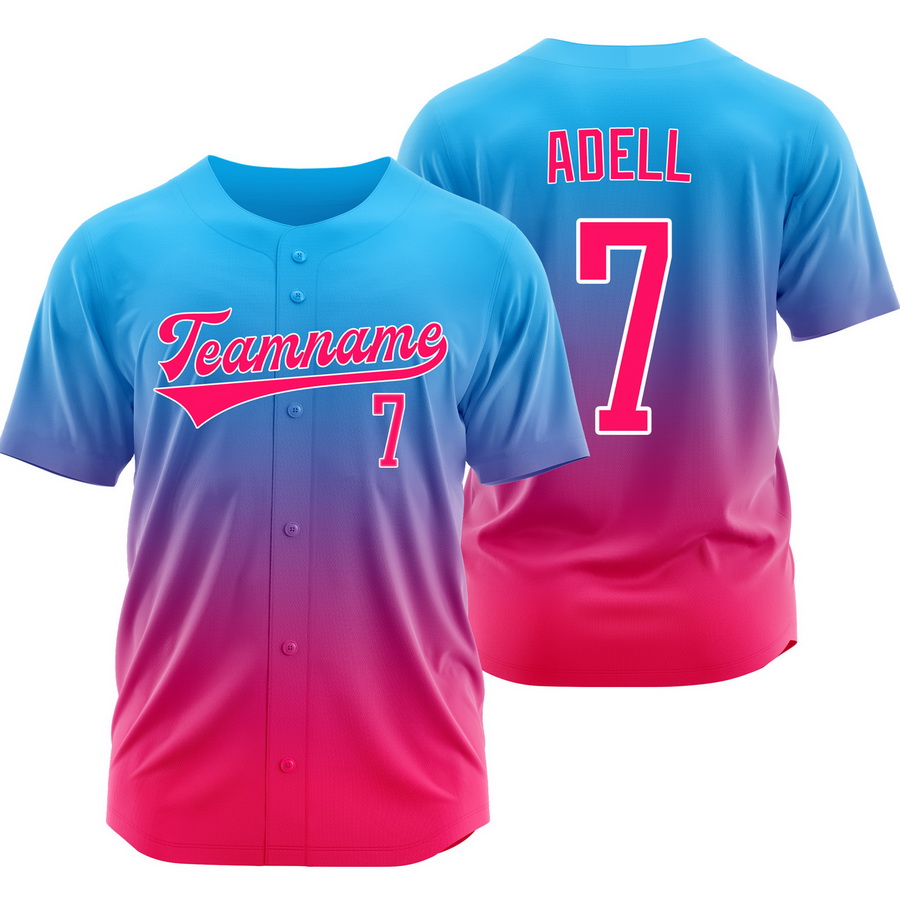 Jo Adell Blue Pink Gradient Baseball Jersey Softball Shirt