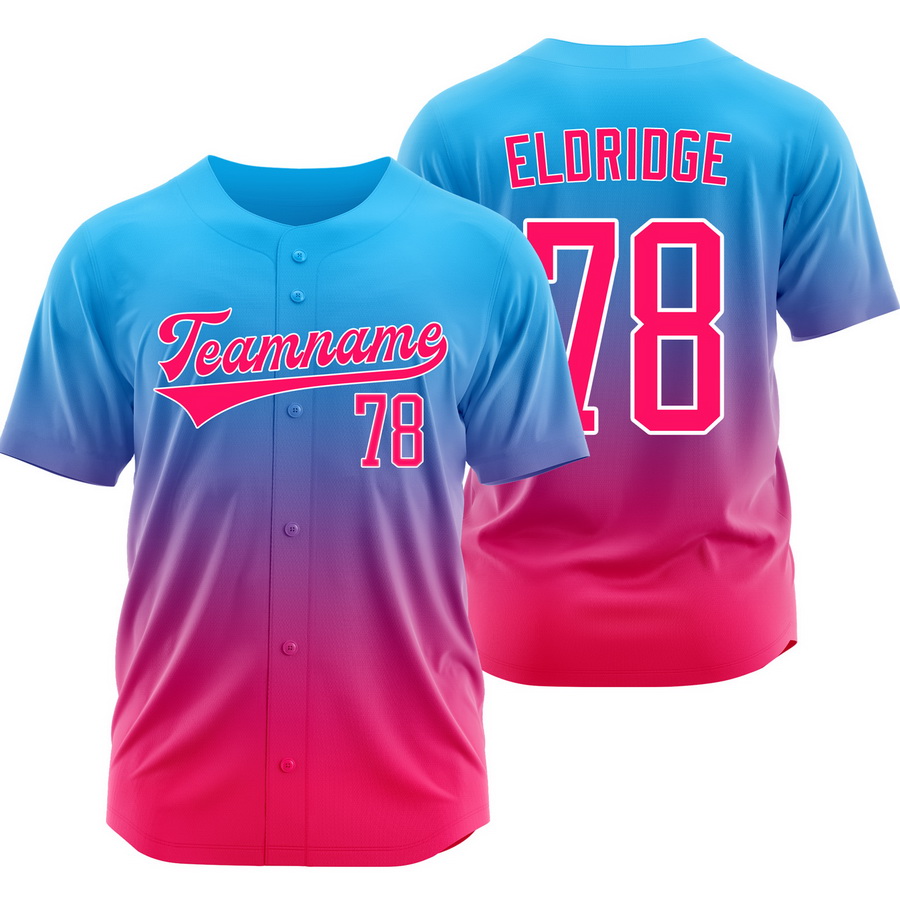 Bryce Eldridge Blue Pink Gradient Baseball Jersey Sport Shirt