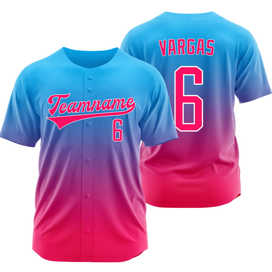 Ildemaro Vargas Blue Pink Gradient Baseball Jersey Sport Shirt