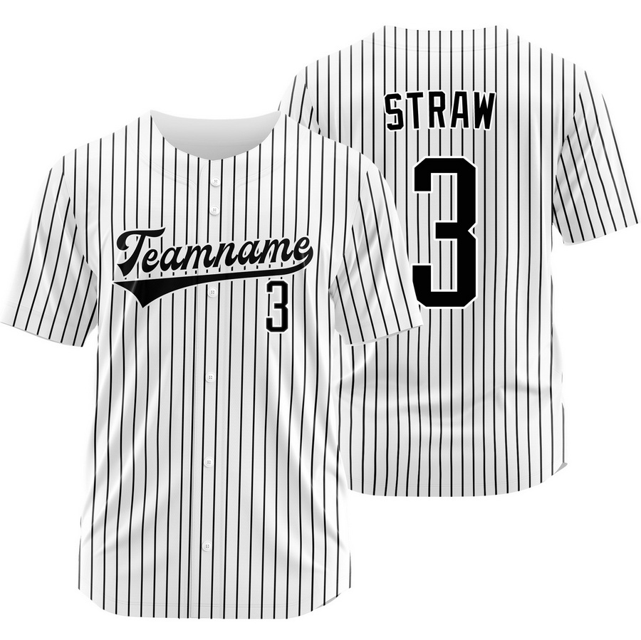 Myles Straw White Black Pinstripe Baseball Jersey Team Shirt