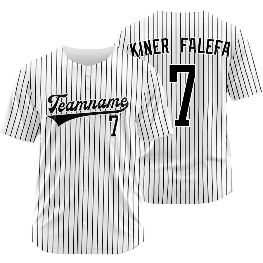 Isiah Kiner-Falefa White Black Pinstripe Baseball Jersey