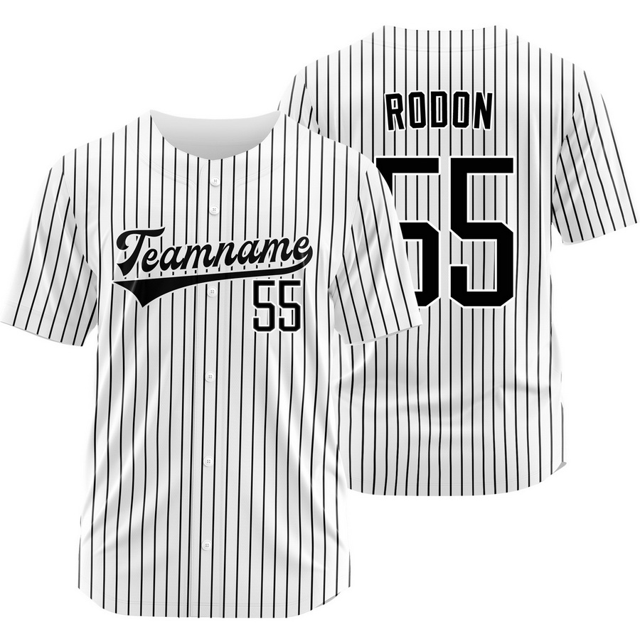 Carlos Rodon White Black Pinstripe Baseball Jersey Fashion Shirt