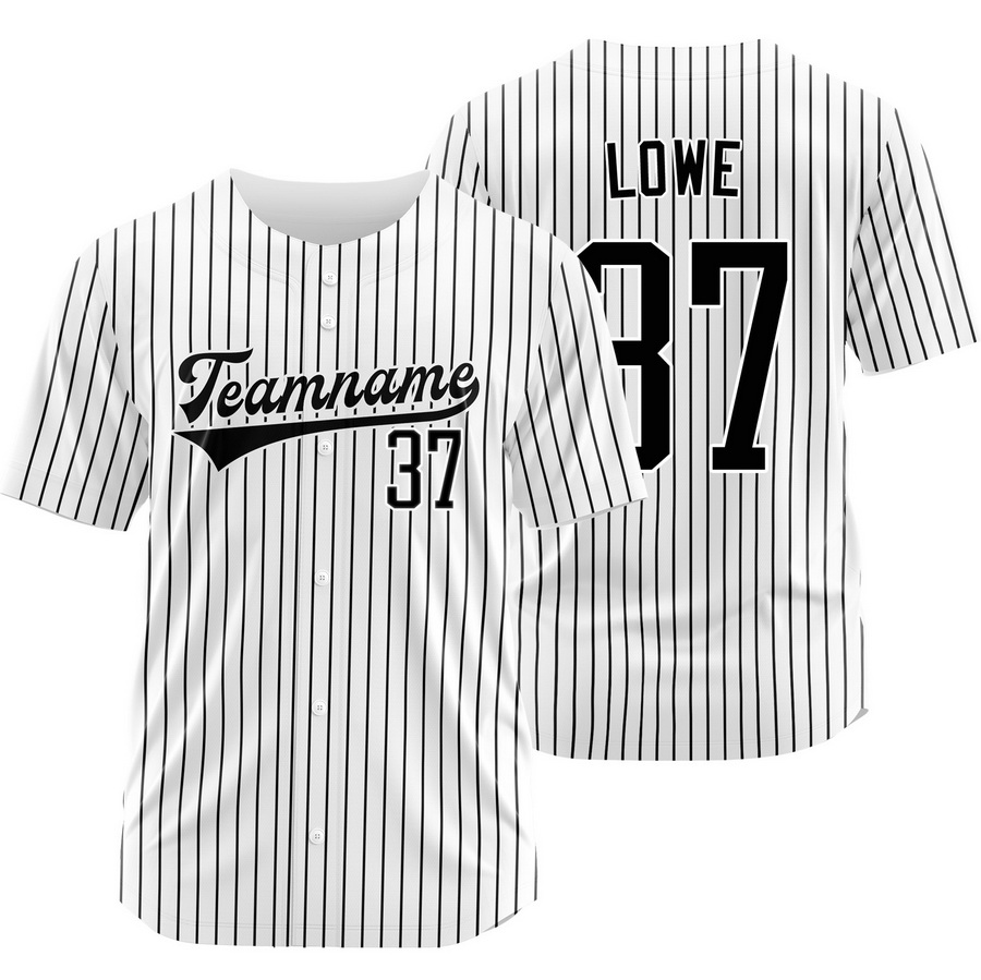 Nathaniel Lowe White Black Pinstripe Baseball Jersey Sport Shirt