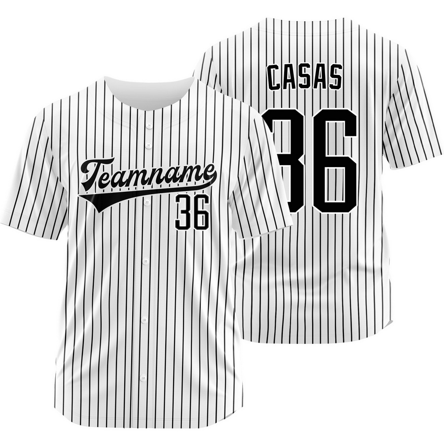 Triston Casas White Black Pinstripe Baseball Jersey Fashion Shirt