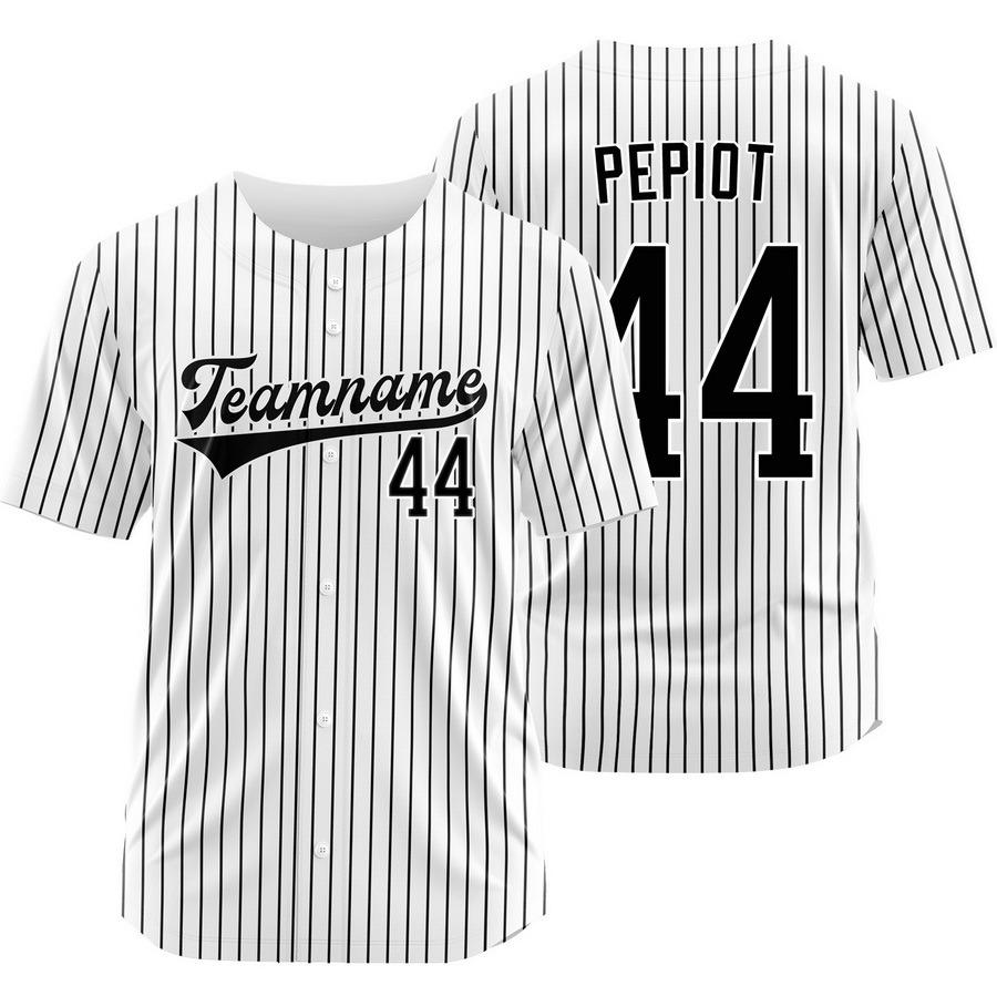 Ryan Pepiot White Black Pinstripe Baseball Jersey Outdoor Shirt