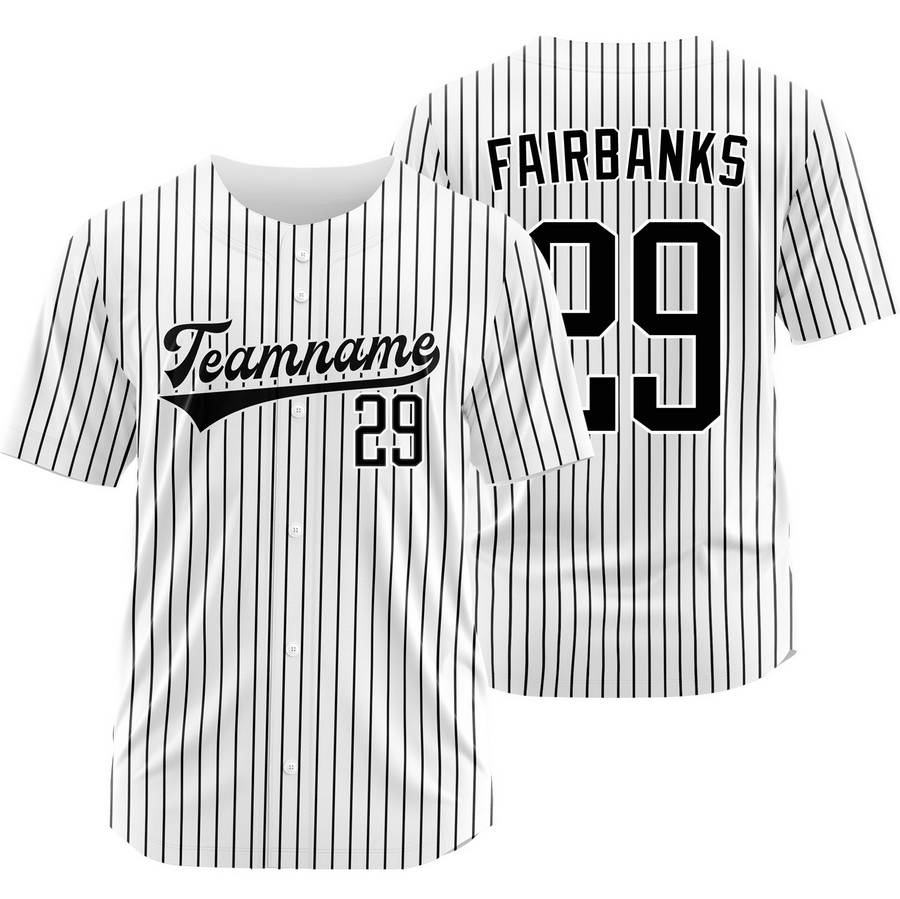 Pete Fairbanks White Black Pinstripe Baseball Jersey Fashion Shirt