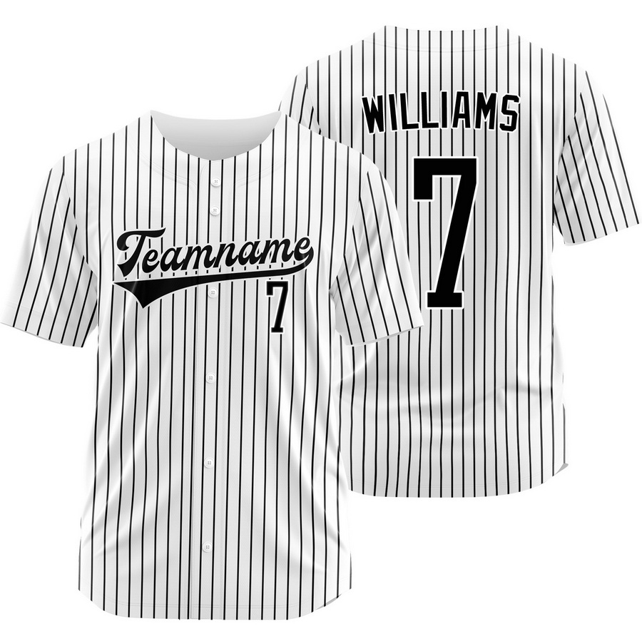 Carson Williams White Black Pinstripe Baseball Jersey Fashion Shirt