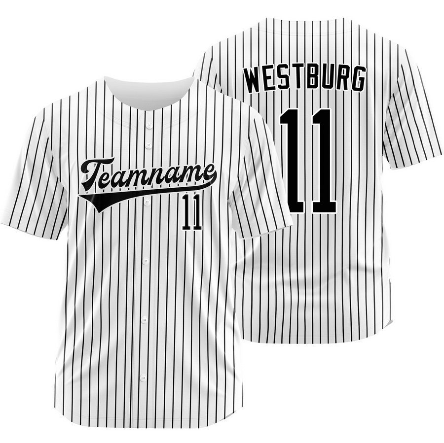 Jordan Westburg White Black Pinstripe Baseball Jersey Team Shirt