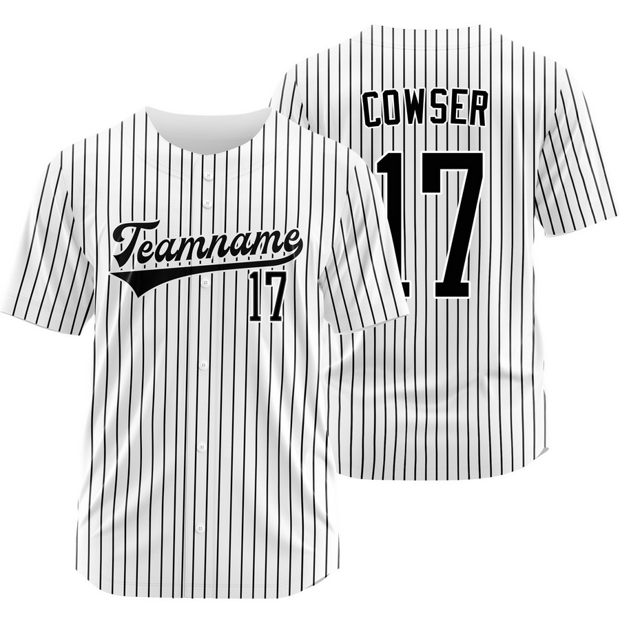 Colton Cowser White Black Pinstripe Baseball Jersey Team Shirt