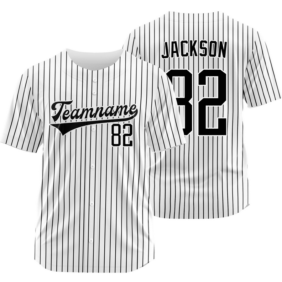 Jeremiah Jackson White Black Pinstripe Baseball Jersey