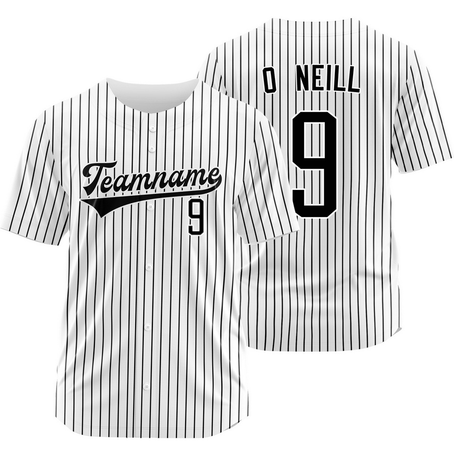 Tyler O'Neill White Black Pinstripe Baseball Jersey Sport Shirt