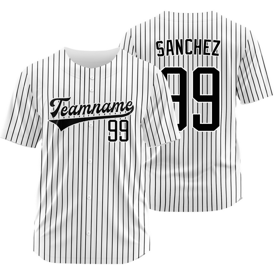 Gary Sanchez White Black Pinstripe Baseball Jersey Fashion Shirt