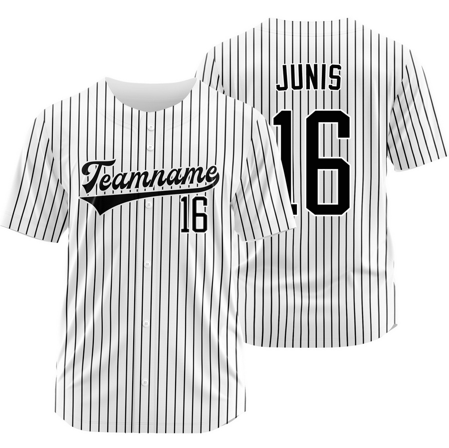 Jakob Junis White Black Pinstripe Baseball Jersey Fashion Shirt