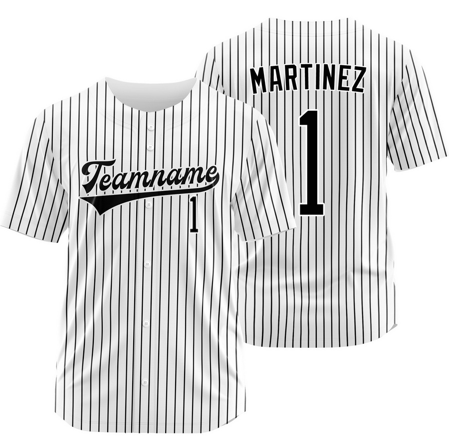 Angel Martinez White Black Pinstripe Baseball Jersey Team Shirt