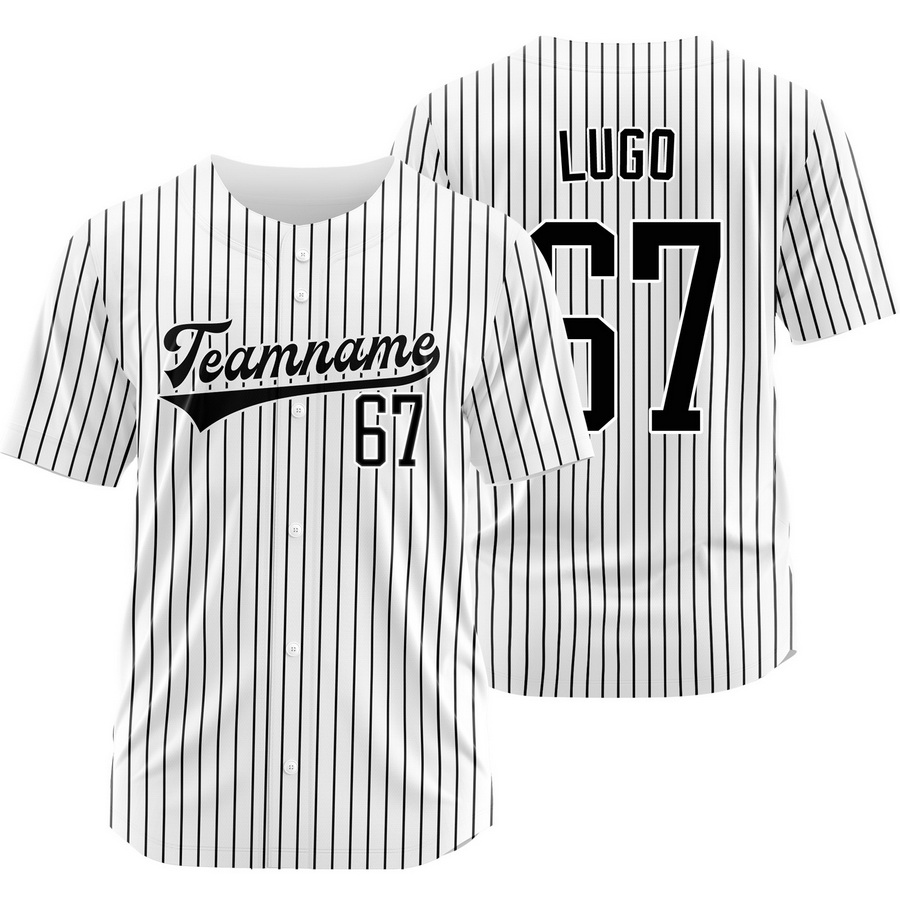 Seth Lugo White Black Pinstripe Baseball Jersey Fashion Shirt