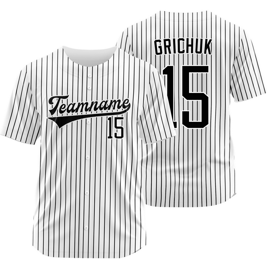 Randal Grichuk White Black Pinstripe Baseball Jersey Outdoor Shirt