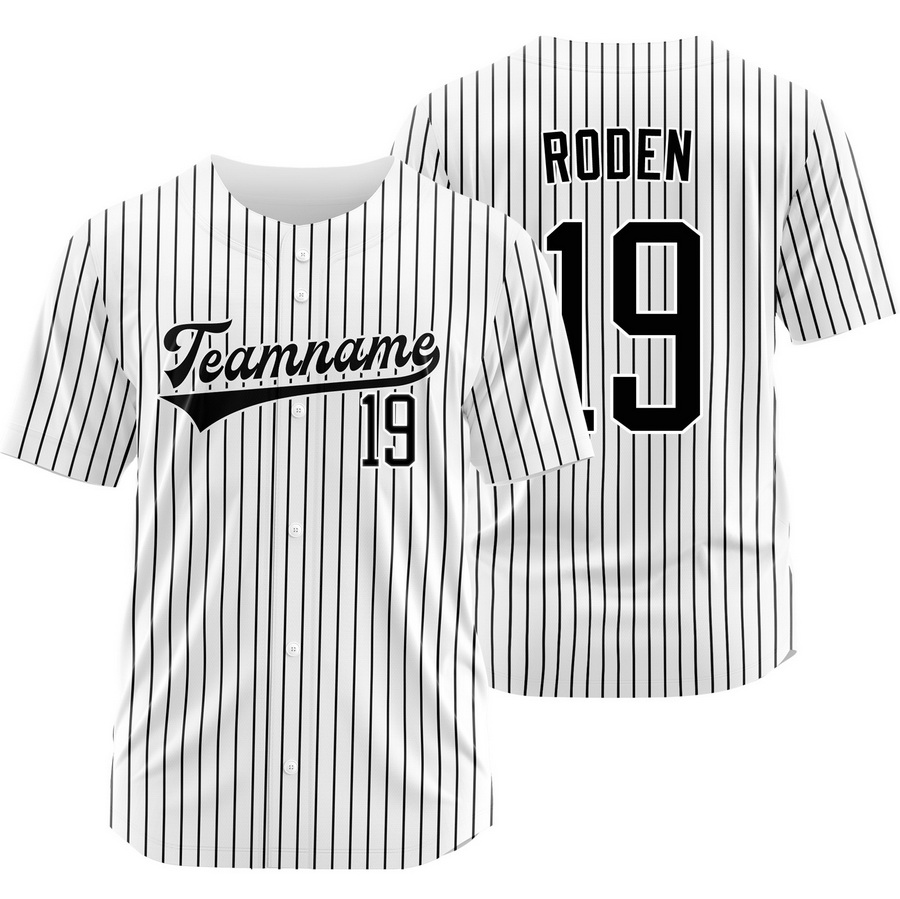 Alan Roden White Black Pinstripe Baseball Jersey Team Shirt