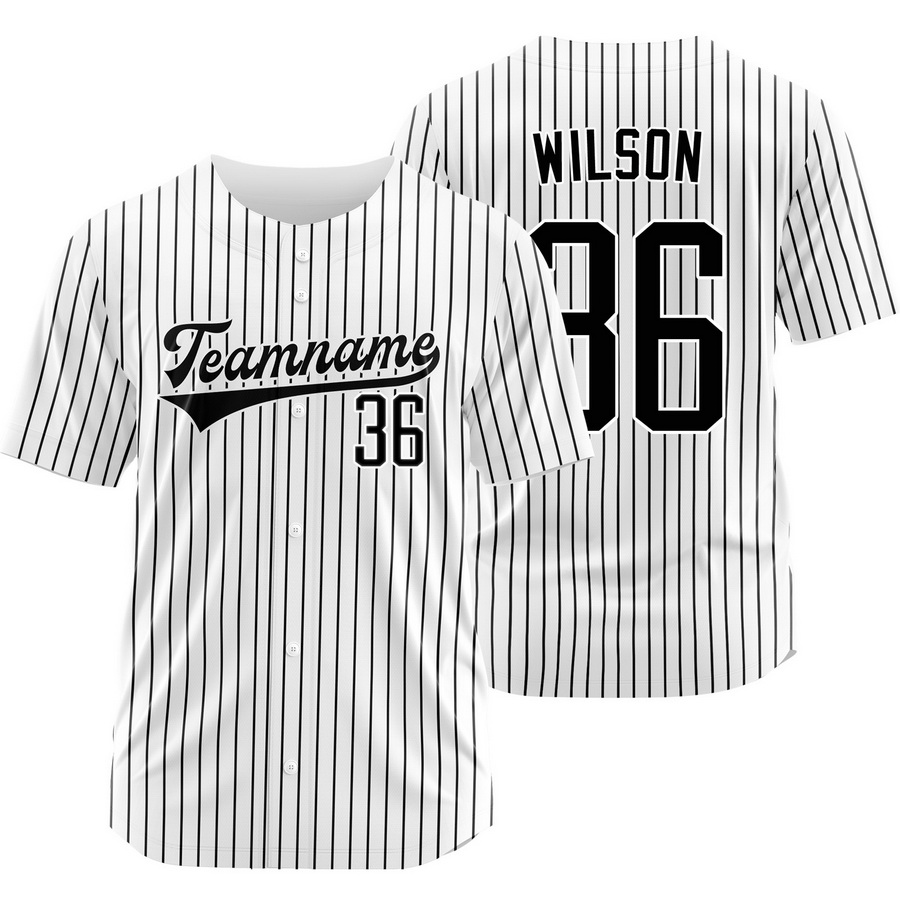 Steven Wilson White Black Pinstripe Baseball Jersey Sport Shirt