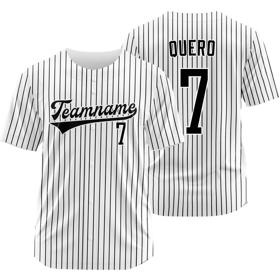 Edgar Quero White Black Pinstripe Baseball Jersey Team Shirt