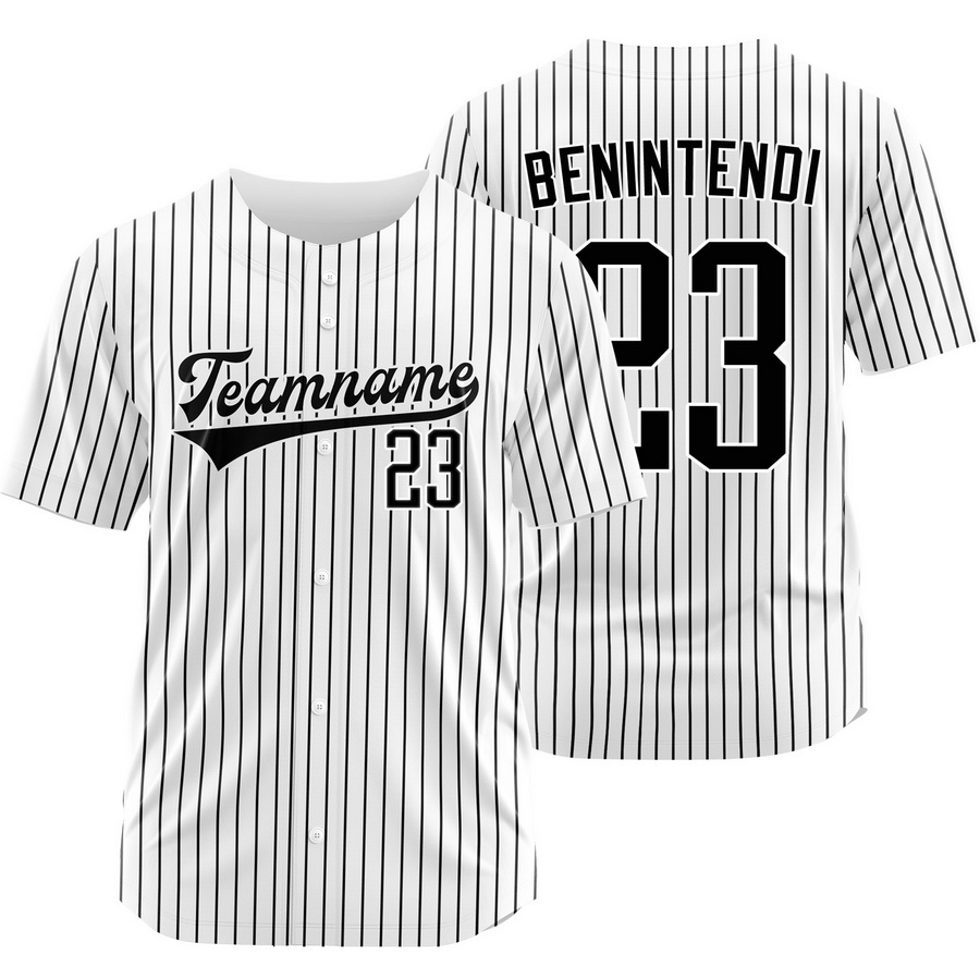 Andrew Benintendi White Black Pinstripe Baseball Jersey