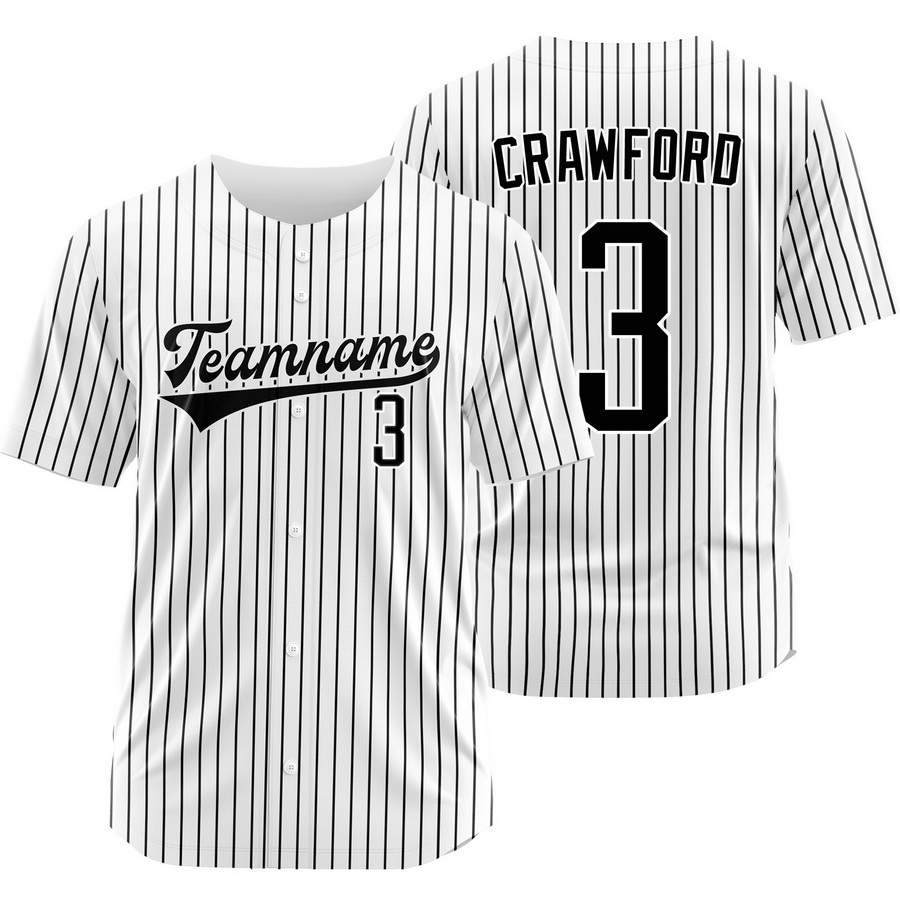 J.P. Crawford White Black Pinstripe Baseball Jersey Team Shirt