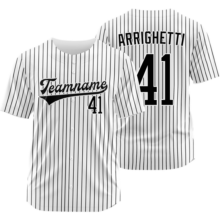 Spencer Arrighetti White Black Pinstripe Baseball Jersey