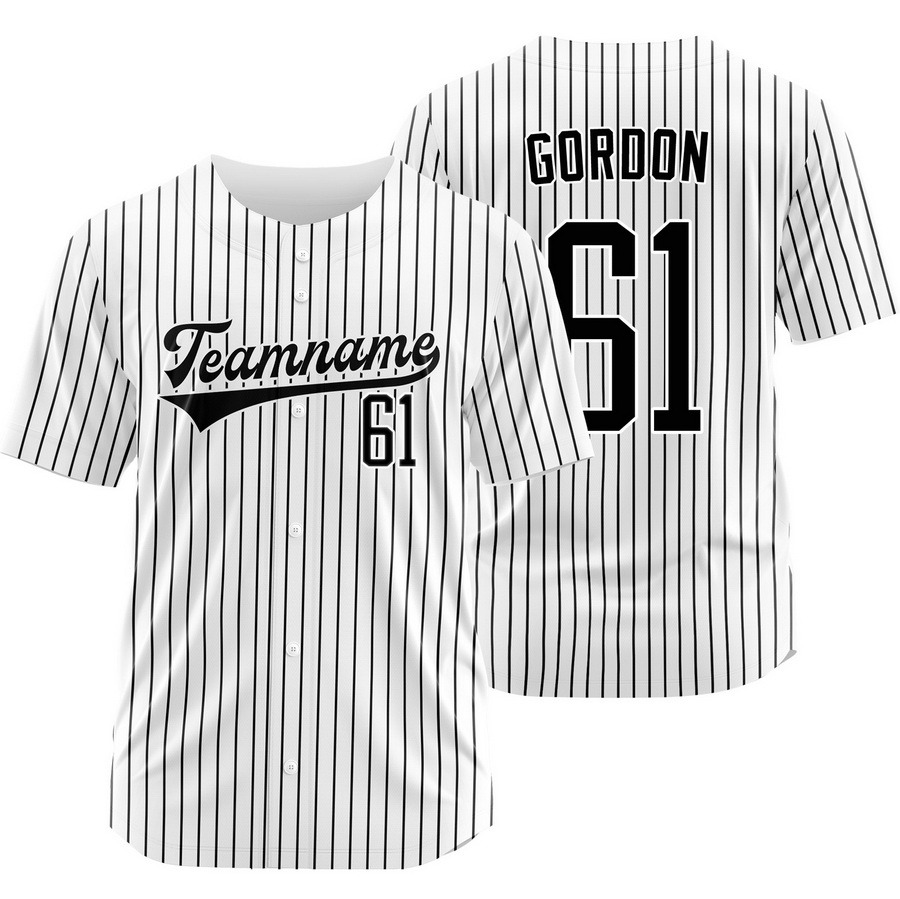 Colton Gordon White Black Pinstripe Baseball Jersey Sport Shirt
