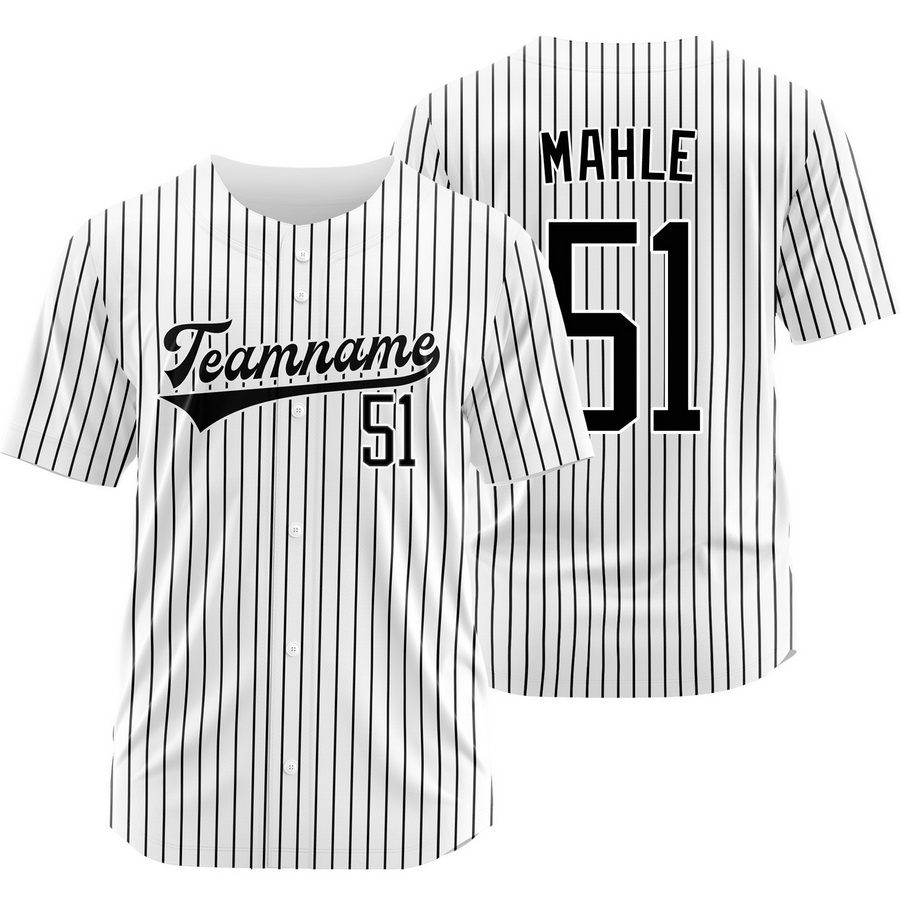 Tyler Mahle White Black Pinstripe Baseball Jersey Outdoor Shirt