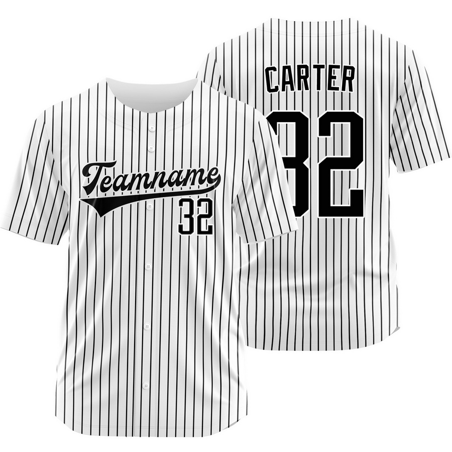 Evan Carter White Black Pinstripe Baseball Jersey Sport Shirt