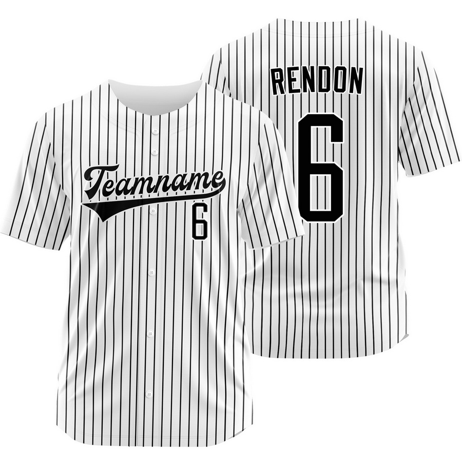Anthony Rendon White Black Pinstripe Baseball Jersey Fashion Shirt