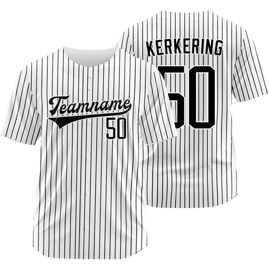 Orion Kerkering White Black Pinstripe Baseball Jersey Team Shirt